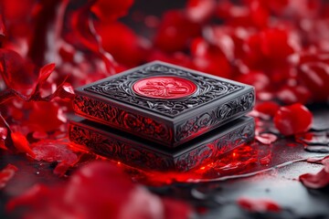 Poster - Gothic loyalty card design, with intricate dark patterns and an eerie glow, symbolizing long-term brand commitment