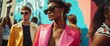 © HambaTuhanImages - A young woman in a pink blazer stands in front of a colorful wall, looking off to the side.