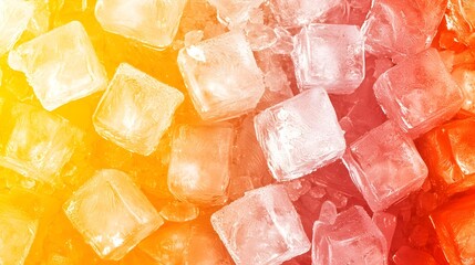 Poster - Vibrant Abstract Ice Cube Stacked Background - Modern Frozen Textures in Colorful Design for Creative Projects