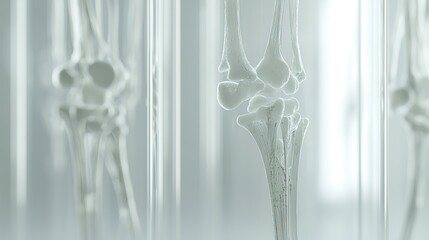 Poster - Detailed anatomical display of human knee joints in a medical facility during daylight