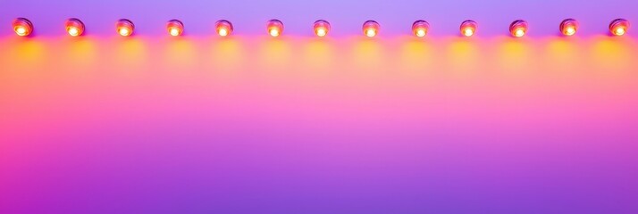 Aufkleber - Bright LED lights illuminate a wall with shades of purple and orange, enhancing the atmosphere for a trendy evening gathering or celebration
