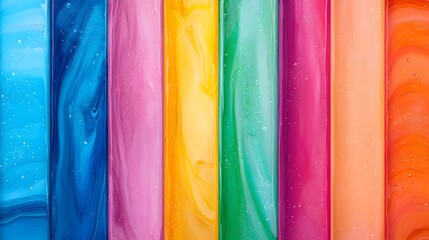 Poster - Vibrant Eclectic Patterns in Rainbow Colors - Whimsical Vertical Lines Exuding Bold Expression and Cheerful Energy for Creative Projects