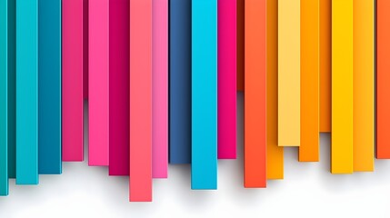 Poster - Vibrant Geometric Rainbow Stripes - Playful Vertical Line Background with Dynamic Hues for Eye-Catching Designs and Creative Projects