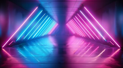 Poster - Abstract background with neon lights, Futuristic design