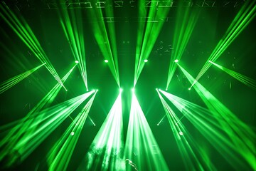 Poster - Background image with green stage lights and beams