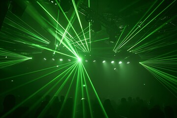 Poster - Background image with green stage lights and beams
