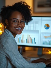 Poster - Successful Businesswoman at Work