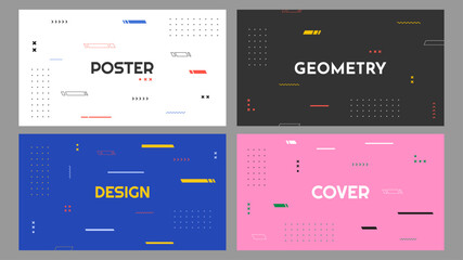 Fototapete - vector illustration. abstract vibrant color background set. cool bright wallpapers with flowing shap