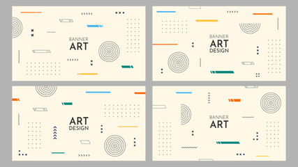 Fototapete - vector illustration. abstract vibrant color background set. cool bright wallpapers with flowing shap