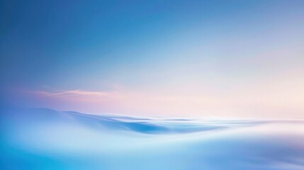 Wall Mural - Abstract Landscape with Pastel Sky and Hazy Hills