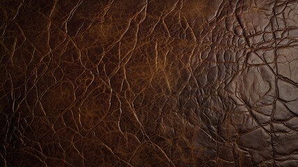 Brown dark leather texture background featuring a rich, deep hue that adds a touch of sophistication and elegance. This seamless brown natural leather texture showcases a distressed overlay, enhancing