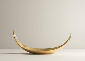 Poster - Elegant gold circular display stand enhances minimalist decor with a sophisticated and elegant touch to any room.