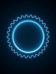 Poster - Glowing AI gear design for business content with ample copy space and minimalist frame.