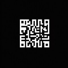 simple clip-art icon of a QR code for crypto payments, in bold black and white with a sleek, modern layout