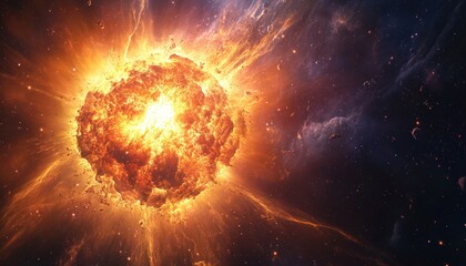 Wall Mural - detailed study a supernova with exploding stars, shock waves, and cosmic dust