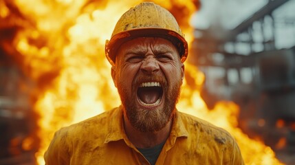 Factory worker expressing frustration over safety concerns, symbolizing the conflicts that arise over health and safety regulations