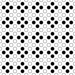 Wall Mural - Seamless geometrical circle pattern background design - abstract monochrome vector illustration