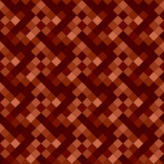 Poster - Geometrical brown square pattern background design - abstract vector graphic from diagonal squares