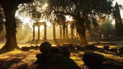 Wall Mural - Ancient Ruins at Sunrise