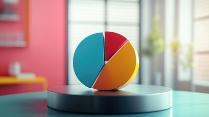 Poster - Colorful Pie Chart on Display in Bright Room