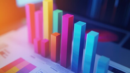 Aufkleber - Colorful Bar Graphs for Business Growth Analysis