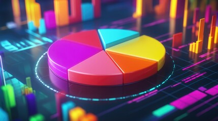 Poster - Colorful Pie Chart with Data Visualization Elements
