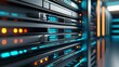 © typepng - An interior image of a blue-themed data center with networking equipment that represents secure and efficient digital communication