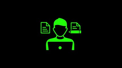 Poster - Business people characters scene video. Digital marketing specialist animation.