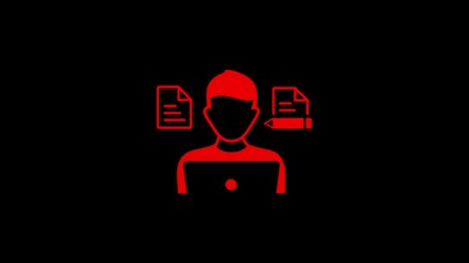 Poster - Business people characters scene video. Digital marketing specialist animation.