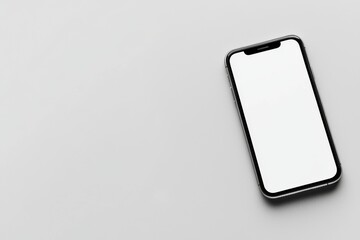 Poster - A realistic mockup of a 14-inch gadget phone, with a blank digital screen display floating in front of it in 3D