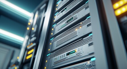 Poster - Cloud computing, big data storage, and cloud computing computer service concept using supercomputers in data centers.