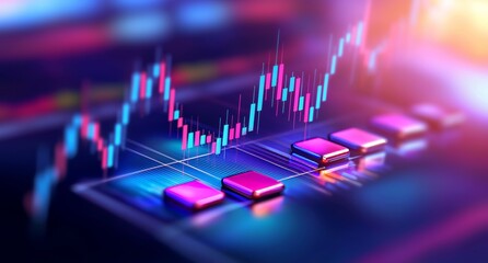 Poster - business and financial growth graphs for investment finance and the stock market.
