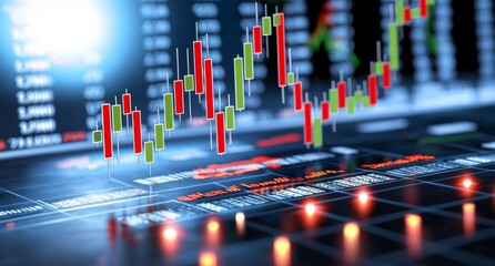 Poster - charts showing investment finance, stock market business, and exchange financial growth.