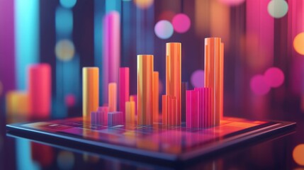 Poster - Colorful Data Visualization on Digital Screen