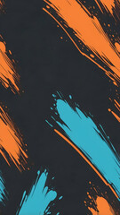 Wall Mural - vertical neon Charcoal, Orange, Light Blue glowing grainy gradient background noisy texture wallpaper