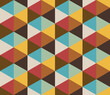 © DanaDuDesign - Retro colorful hexagons geometrics Raster Pattern. Midcentury style dusted colors bold geometrics seamless pattern.