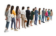 © New Africa - Queue of many people on white background