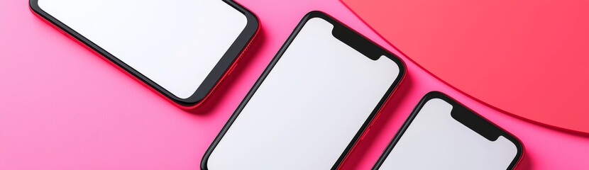 Poster - Frameless blank screen of a smartphone in rotation. Smartphone from various angles. Generic smartphone mockup. UI/UX smartphone templates for presentations and infographics.