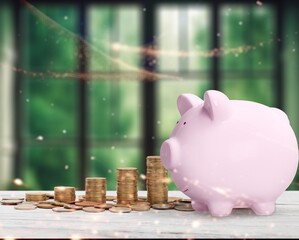 Wall Mural - Concepts of saving money with piggy bank