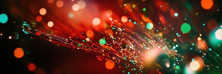 Aufkleber - A vibrant display of abstract Christmas ornaments and lights creates a joyful and enchanting mood during the holiday festivities. Generative AI