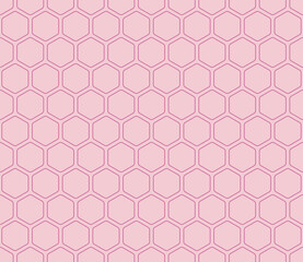 Poster - Geometric pattern with medium red-violet rounded hexagons on a matching background. Seamless and tileable vector illustration.
