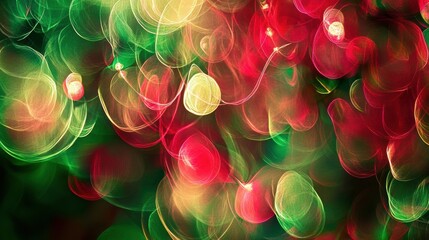Poster - Vibrant Christmas ornaments and lights blend together to create a warm and festive ambiance, perfect for celebrating the holidays. Generative AI