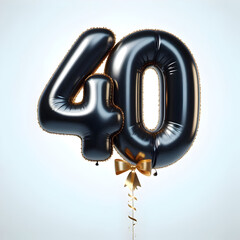 Fototapete - number 40 black balloon isolated