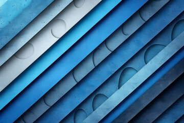 Poster - An abstract composition features layered blue patterns with smooth and textured surfaces, creating a visually intriguing depth while highlighting different tonal gradients.