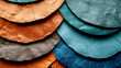 © Dipsky - Layers of textured paper in various shades create a vibrant visual display. The warm browns and cool blues contrast beautifully, showcasing the unique textures and colors of each layer.