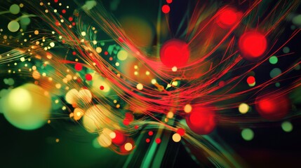 Poster - A swirling pattern of bright colors representing festive lights and ornaments captures the essence of the holiday spirit. Generative AI