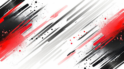 Poster - This artwork features bold brush strokes in red, black, and white, creating a vibrant and energetic composition. The mix of colors and textures adds depth and movement to the overall design.