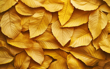 Wall Mural - Beautiful pattern of yellow autumn leaves