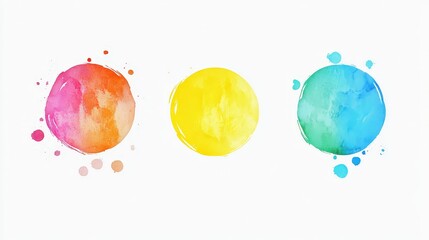 Poster - Colorful Watercolor Circle Clipart Set