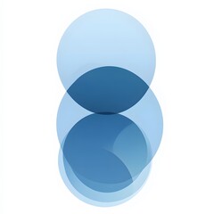 Poster - Abstract composition of overlapping blue circles creating a serene and modern visual effect.